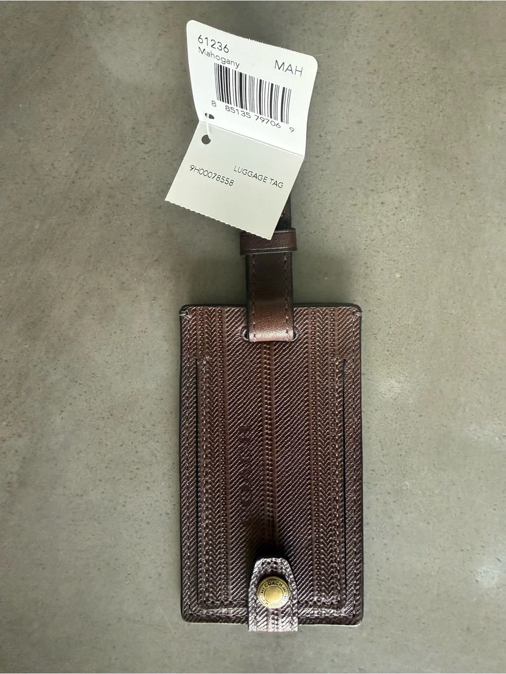 Coach Brown Leather Luggage Tag